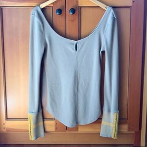 Free people thermal, cotton/polyester blend.